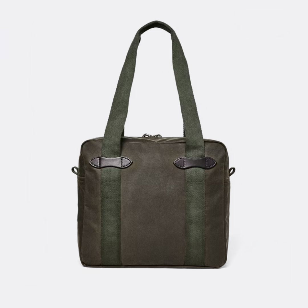 Tin Cloth Zipper Tote Bag (Otter Green)