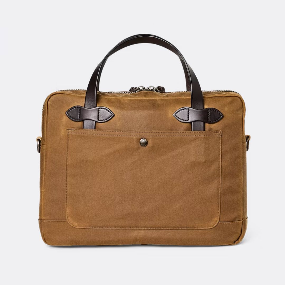 Tin Cloth Compact Briefcase (Dark Tan)