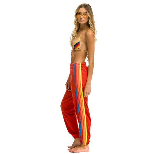 5 Stripe Sweatpant (Red + Neon Rainbow)